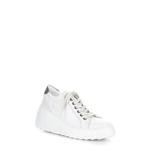 Fly London 'Dile' White Leather Wedge Sneaker Shoe Size 10
